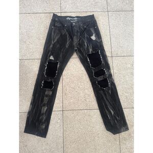 FlySociety Ripped Paint Splatter Jeans